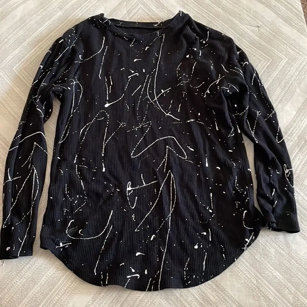 Katie J NYC Couture Girls Black with White Splatter Matching Top & Pants